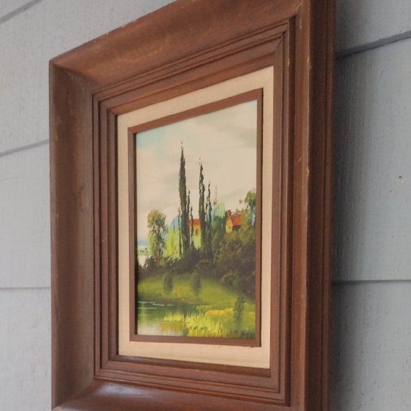 Vintage Landscape Painting with Frame - Picture 4 of 9